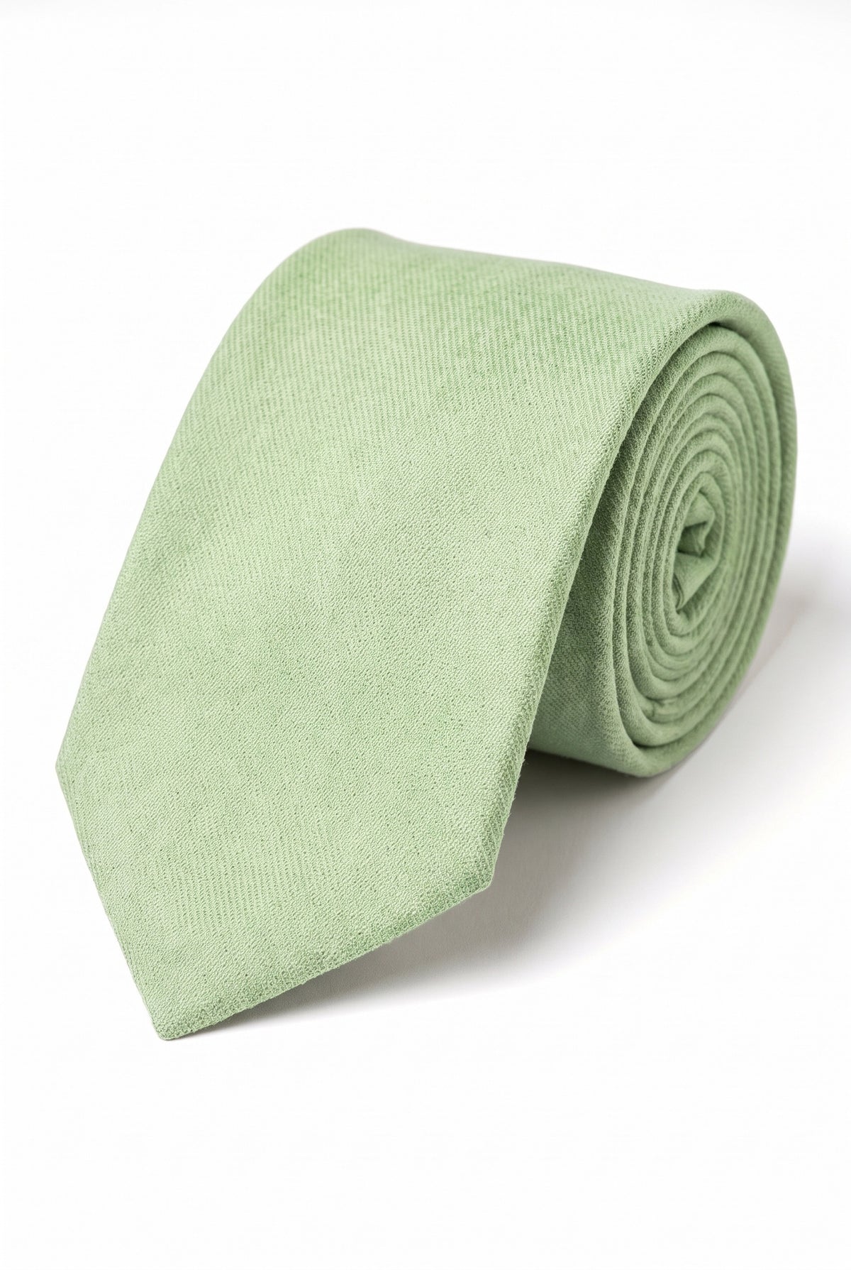 Cravate pour homme en daim vert sauge