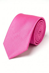 Cravate fine rose unie pour homme