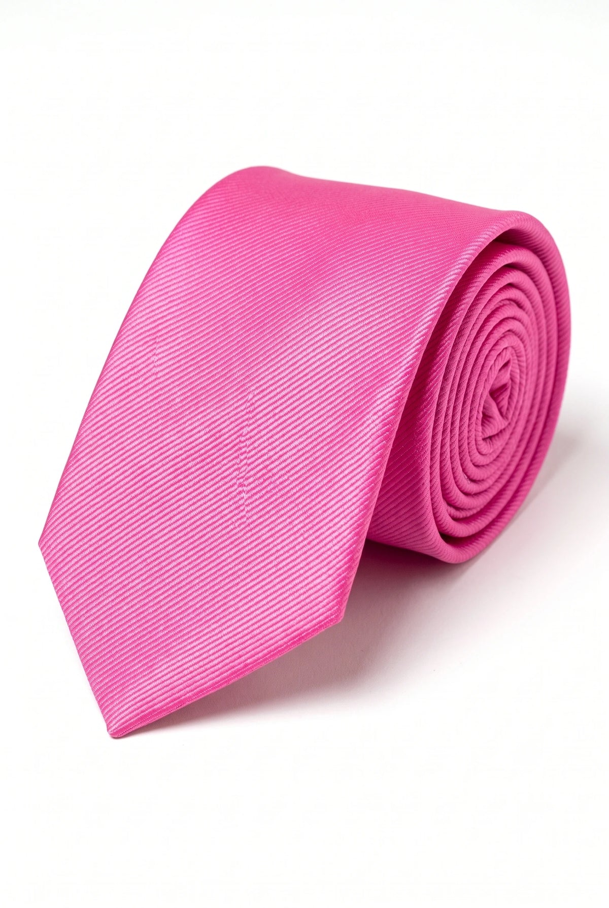 Cravate fine rose unie pour homme