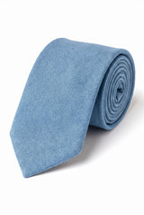 Cravate pour homme en daim bleu clair