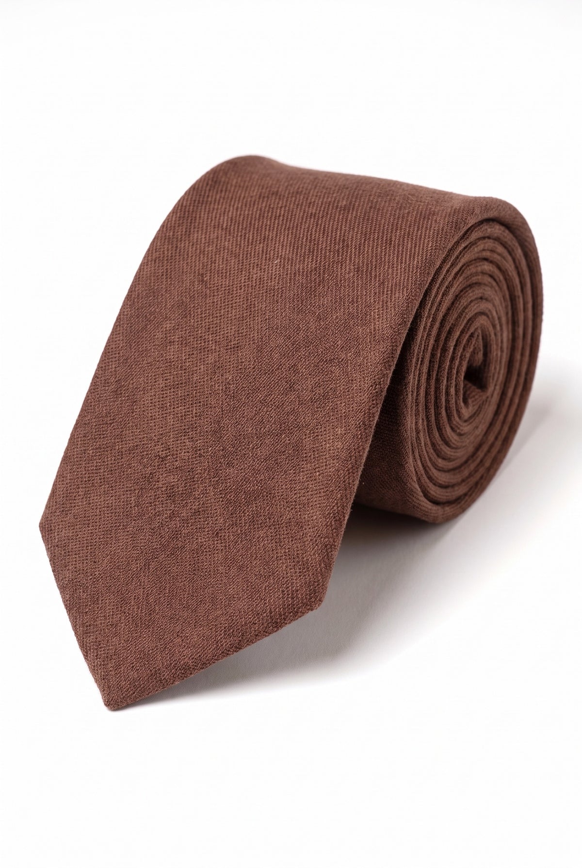 Cravate pour homme en daim marron