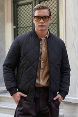 Blouson aviateur réversible pour homme, noir et beige, léger et matelassé, 2 en 1