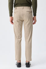 Ensemble veste blazer et pantalon beige en jersey doux pour homme