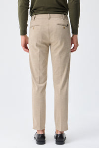 Ensemble veste blazer et pantalon beige en jersey doux pour homme