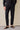 Pantalon Gurkha noir plissé pour homme, taille ajustable, coupe fuselée.