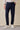 Pantalon Gurkha plissé bleu marine pour homme, taille ajustable, coupe fuselée.
