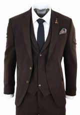 Brown Herringbone Tweed 3 Piece Suit