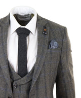 Grey Check 3 Piece Tweed Suit