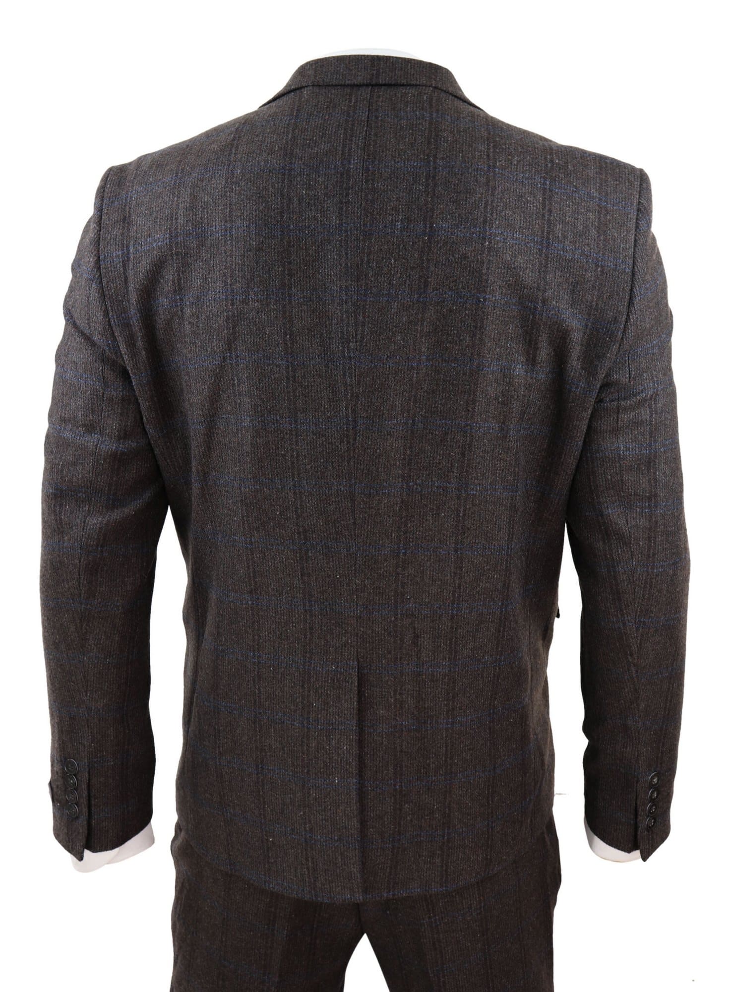 Brown Check 3 Piece Tweed Suit