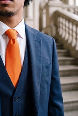 Cravate orange slim pour homme, 6 cm, couleur unie