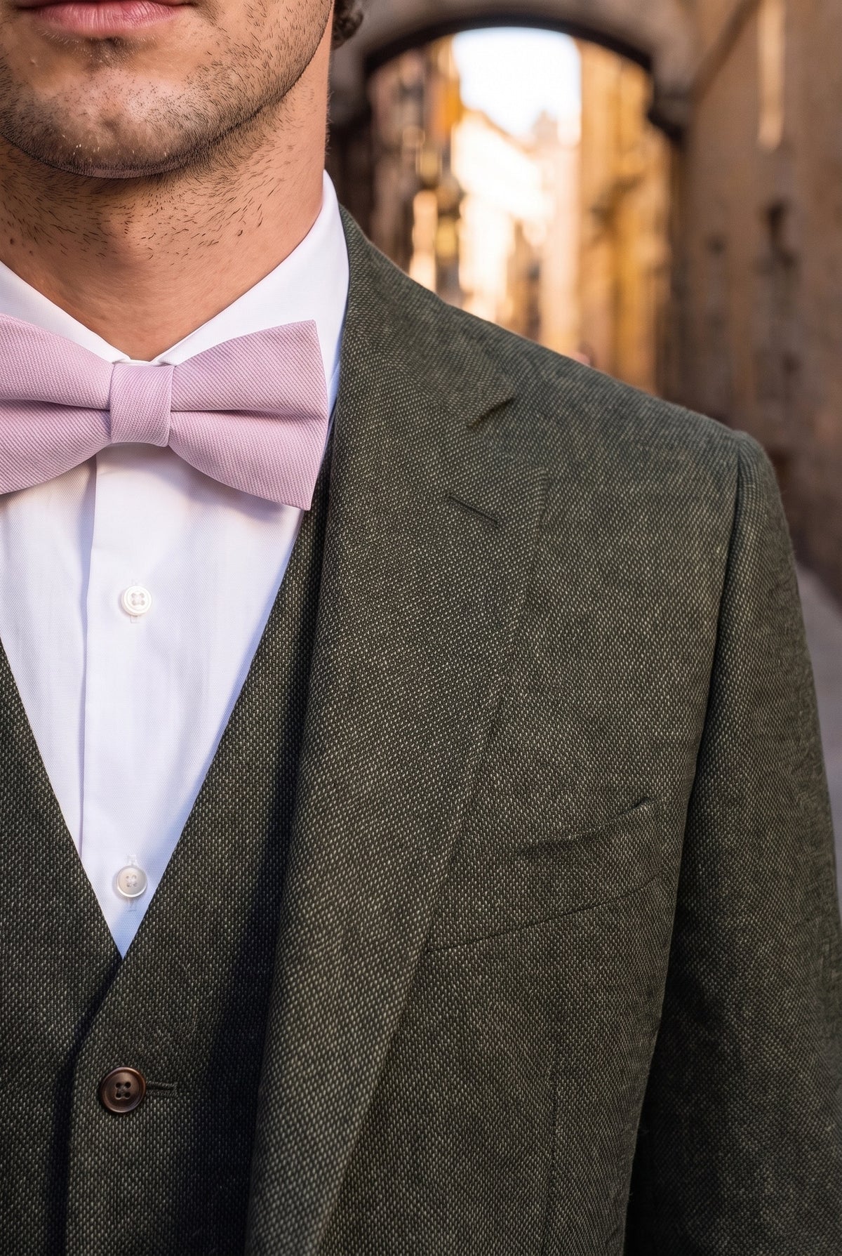 Nœud papillon uni lilas pour homme