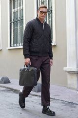 Blouson aviateur réversible pour homme, noir et beige, léger et matelassé, 2 en 1