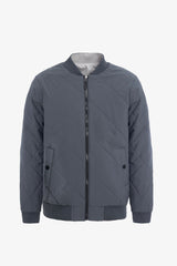 Blouson aviateur réversible pour homme, gris et beige, léger et matelassé, 2 en 1