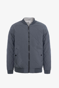 Blouson aviateur réversible pour homme, gris et beige, léger et matelassé, 2 en 1