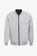 Blouson aviateur réversible pour homme, gris et beige, léger et matelassé, 2 en 1
