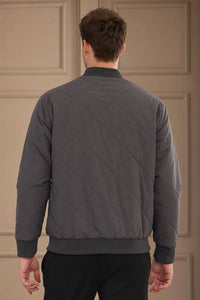 Blouson aviateur réversible pour homme, gris et beige, léger et matelassé, 2 en 1