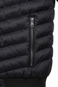 Veste bomber matelassée noire pour homme, légère et rembourrée avec fermeture éclair