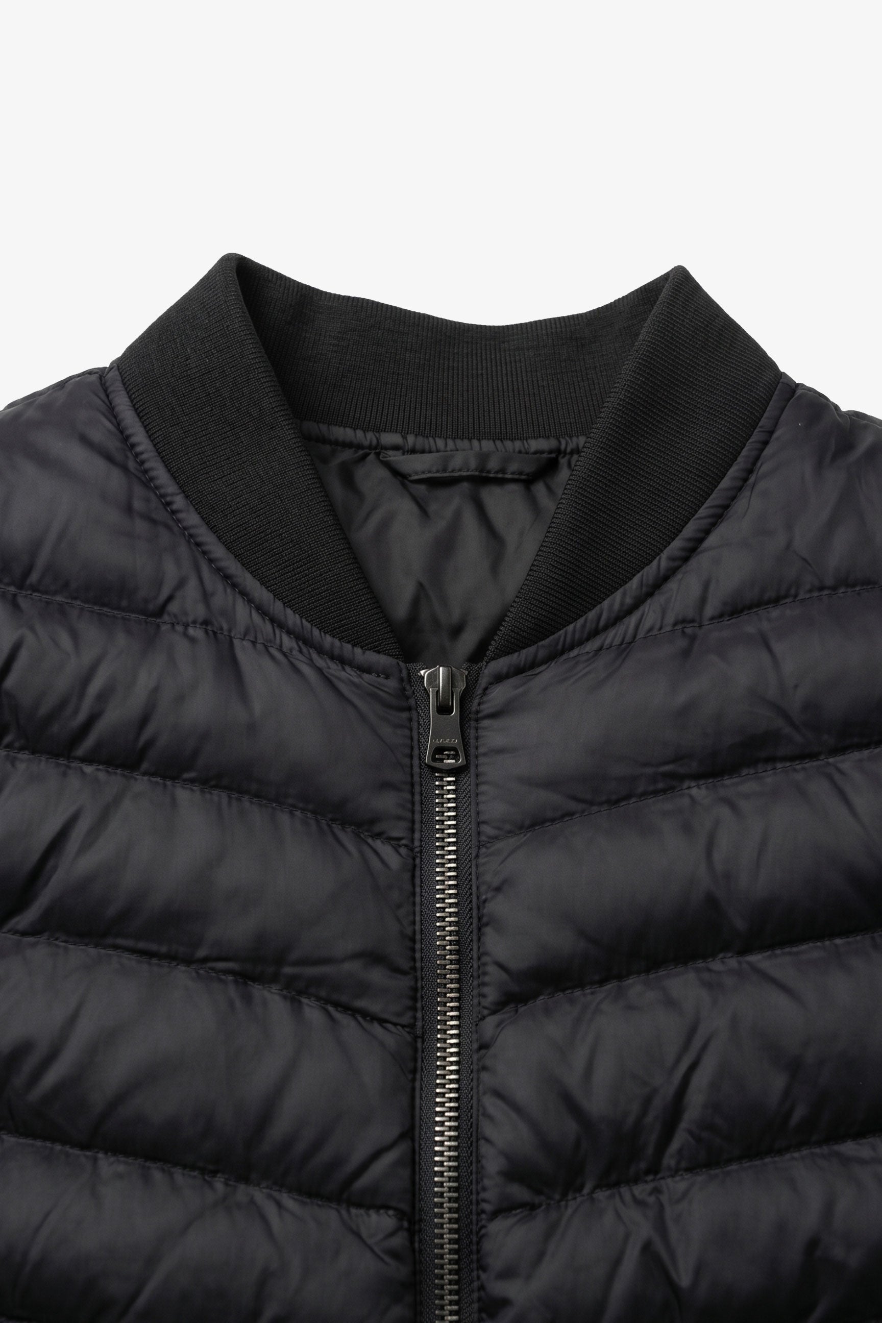 Veste bomber matelassée noire pour homme, légère et rembourrée avec fermeture éclair