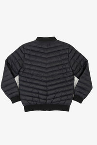 Veste bomber matelassée noire pour homme, légère et rembourrée avec fermeture éclair