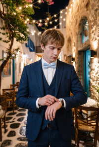 Nœud papillon double épaisseur bleu clair pour homme