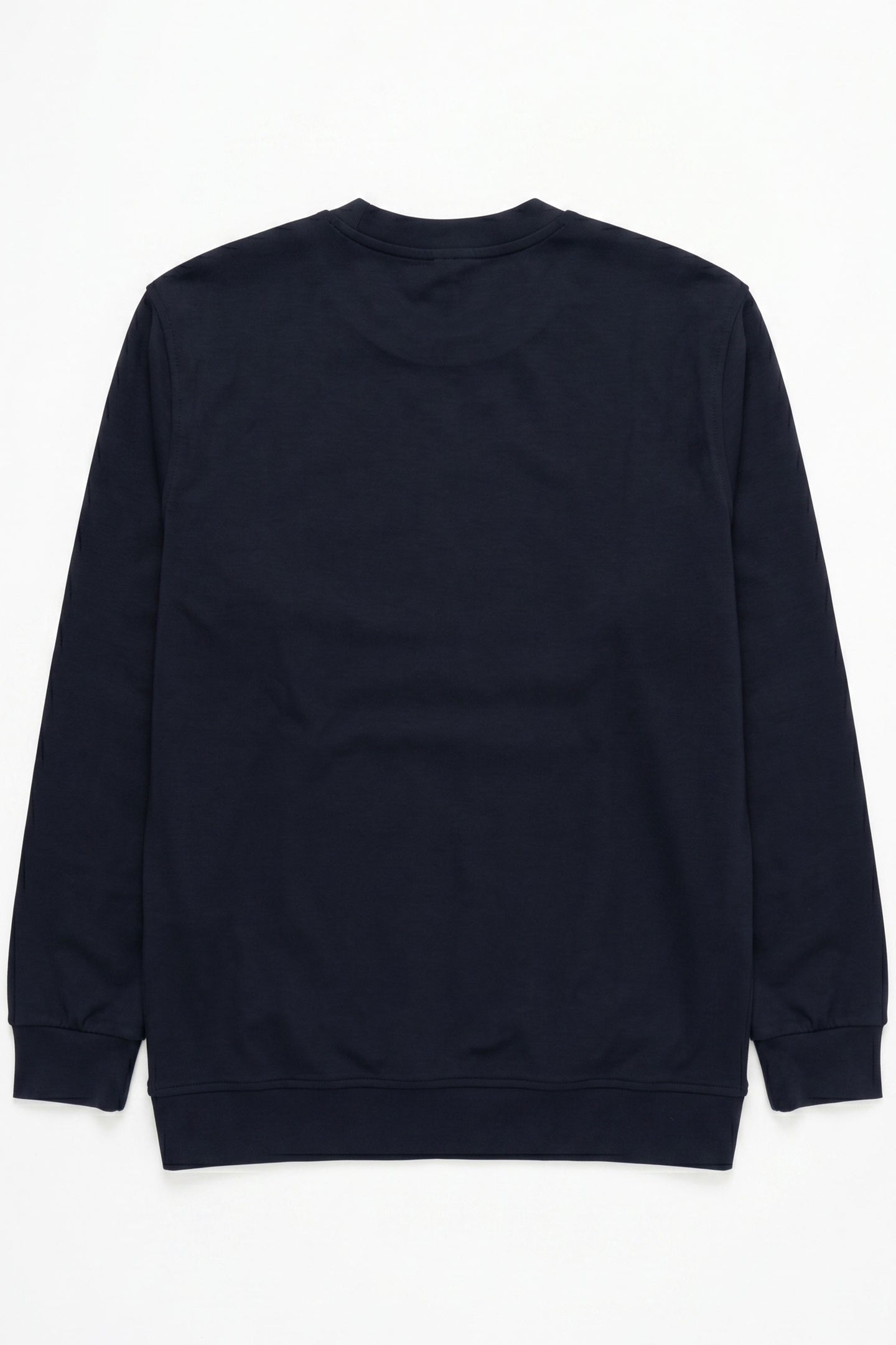 Sweat-shirt homme bleu marine en mélange de coton, col rond, manches longues, extensible