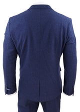 Men's Navy-Blue 3 Piece Wool Suit