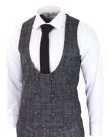 Men's Charcoal-Grey Check 3 Piece Suit