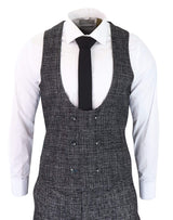 Men's Charcoal-Grey Check 3 Piece Suit