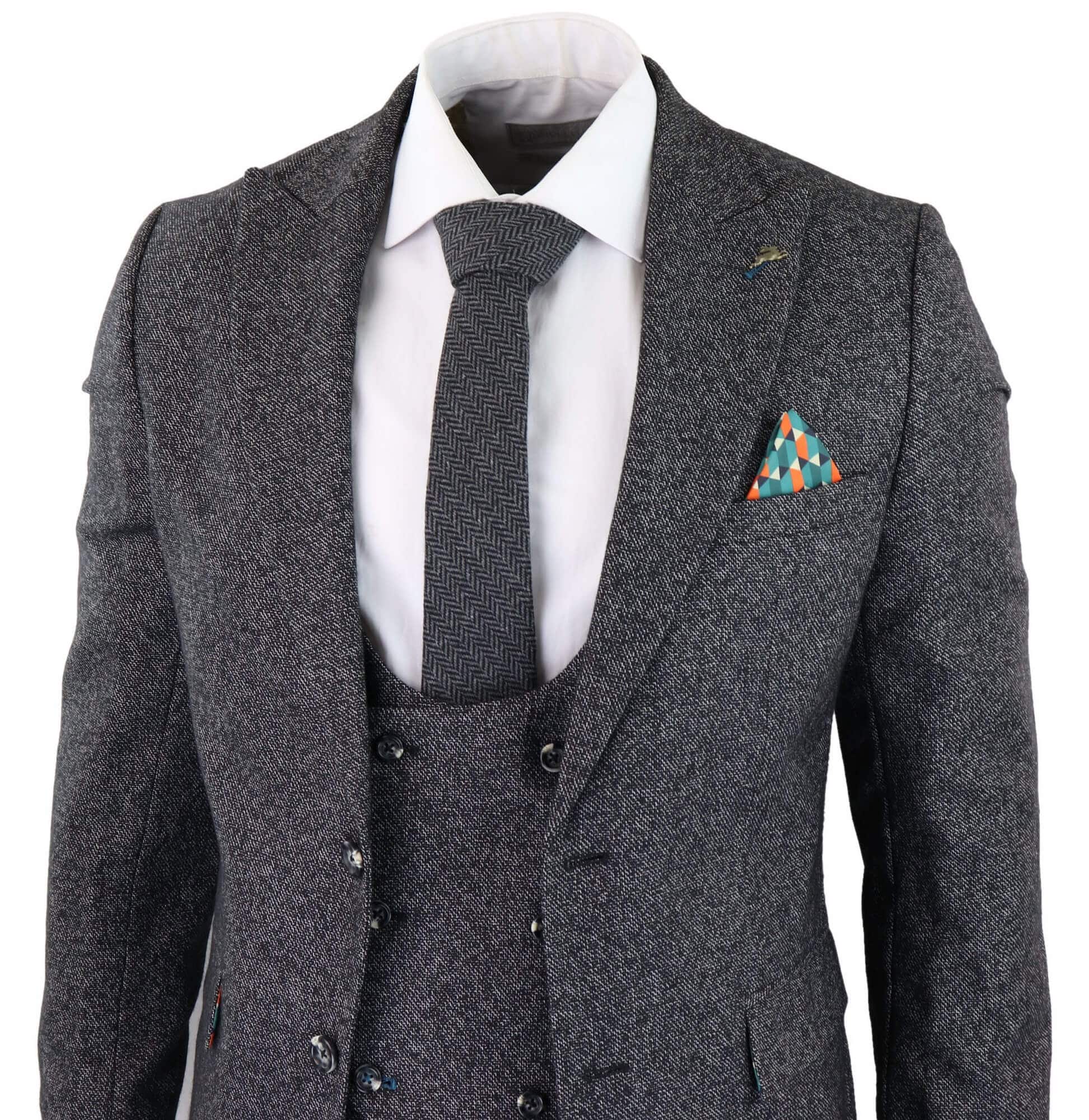 Men's Charcoal-Grey 3 Piece Suit