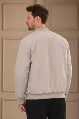 Blouson aviateur réversible pour homme, noir et beige, léger et matelassé, 2 en 1