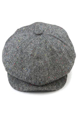 Casquette gavroche 8 panneaux Shelby en tweed de laine gris classique