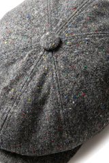 Casquette gavroche 8 panneaux Shelby en tweed de laine gris classique
