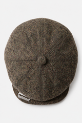 Casquette marron à 8 panneaux avec lame de rasoir