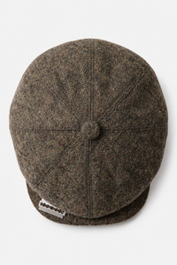 Casquette marron à 8 panneaux avec lame de rasoir