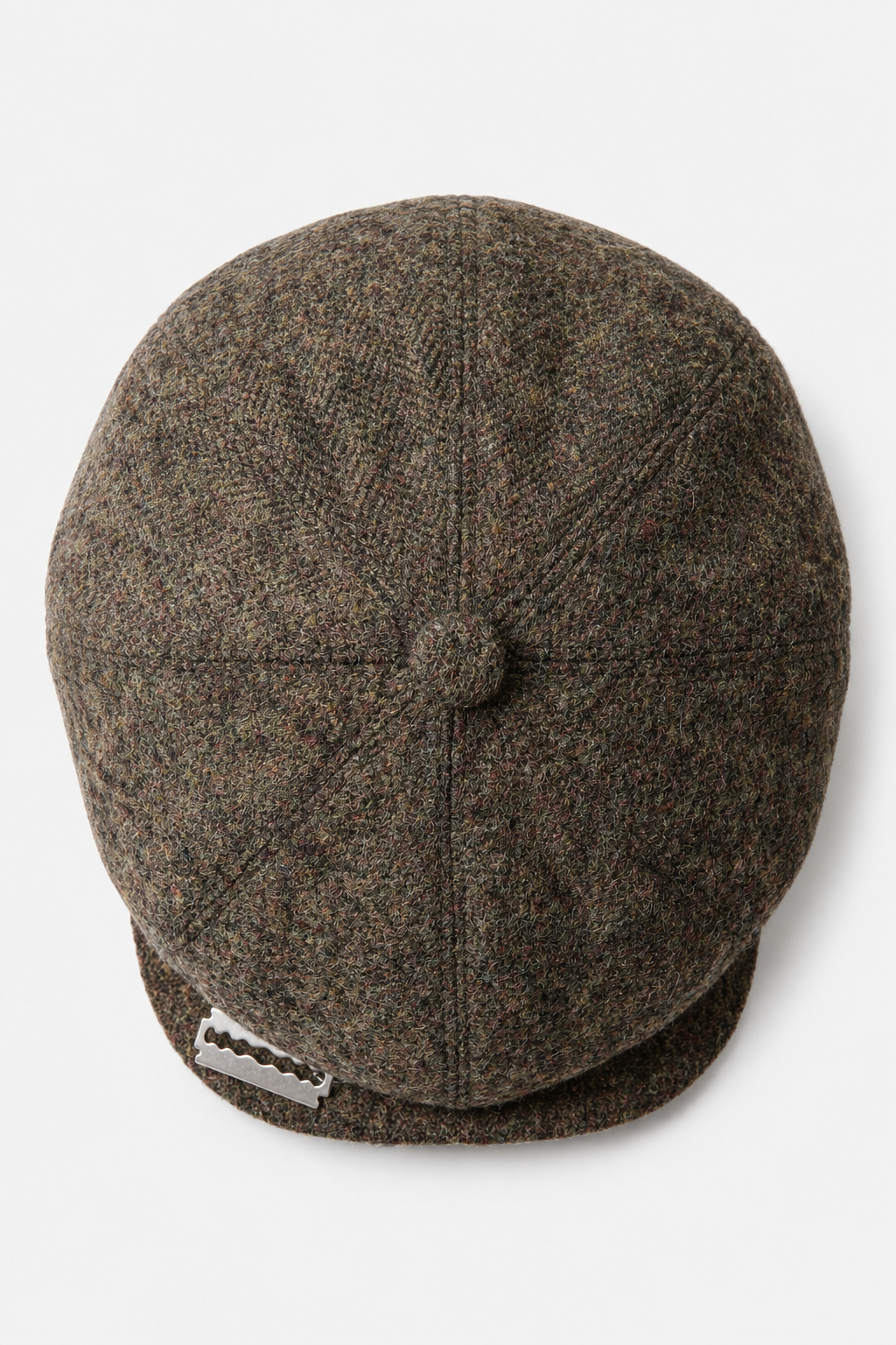 Casquette marron à 8 panneaux avec lame de rasoir
