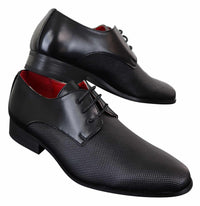 Men's Black Laced Faux Leather Shoes