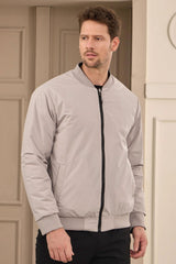 Blouson aviateur réversible pour homme, noir et beige, léger et matelassé, 2 en 1