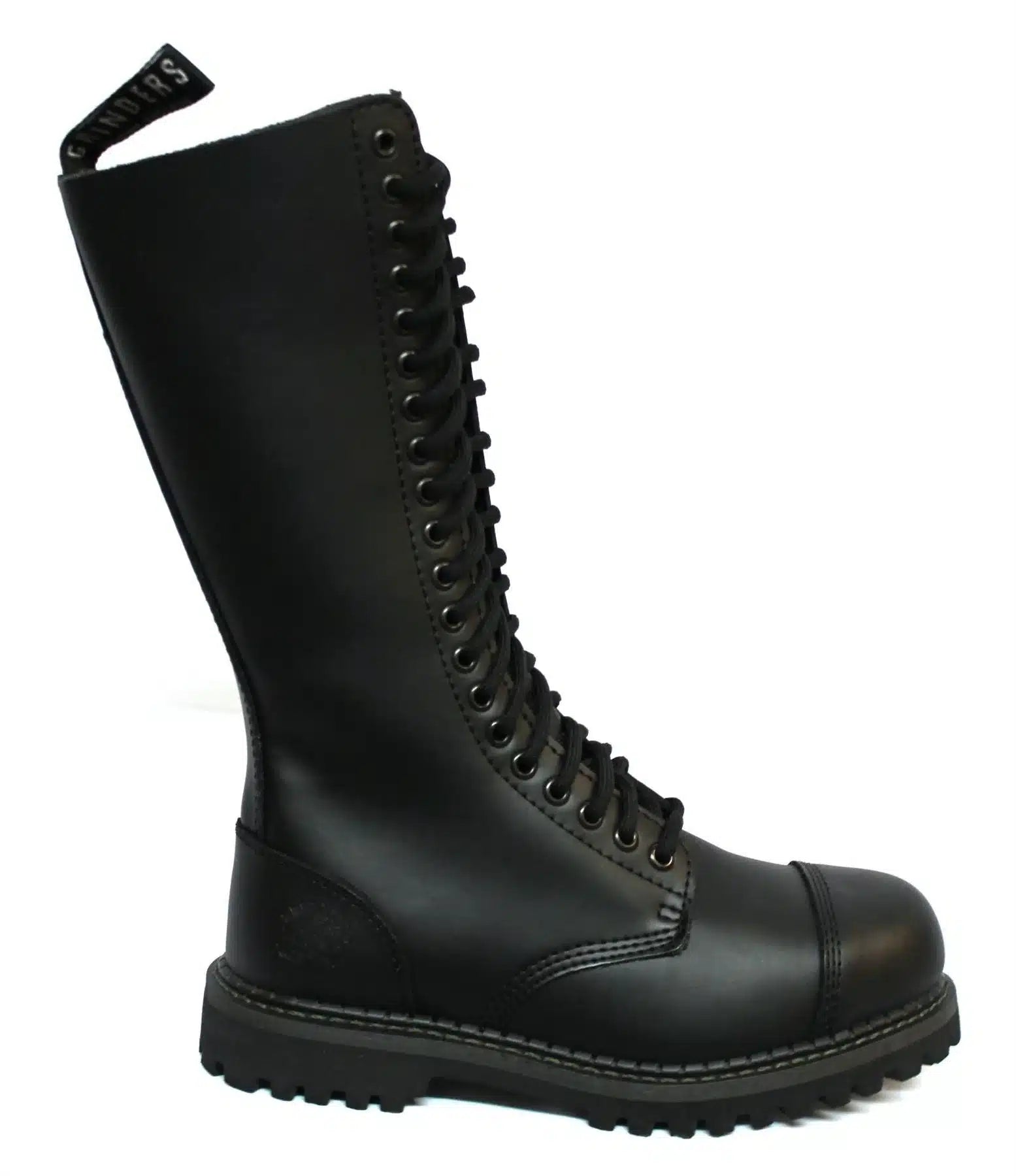 Unisex Real Leather Military Boots Black Ginders King Punk Rock Safety Steel Toe