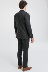 Costume trois pièces pour homme à carreaux Prince de Galles noirs