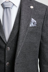 Costume trois pièces pour homme à carreaux Prince de Galles noirs