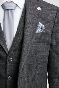 Costume trois pièces pour homme à carreaux Prince de Galles noirs