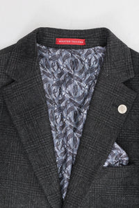 Costume trois pièces pour homme à carreaux Prince de Galles noirs