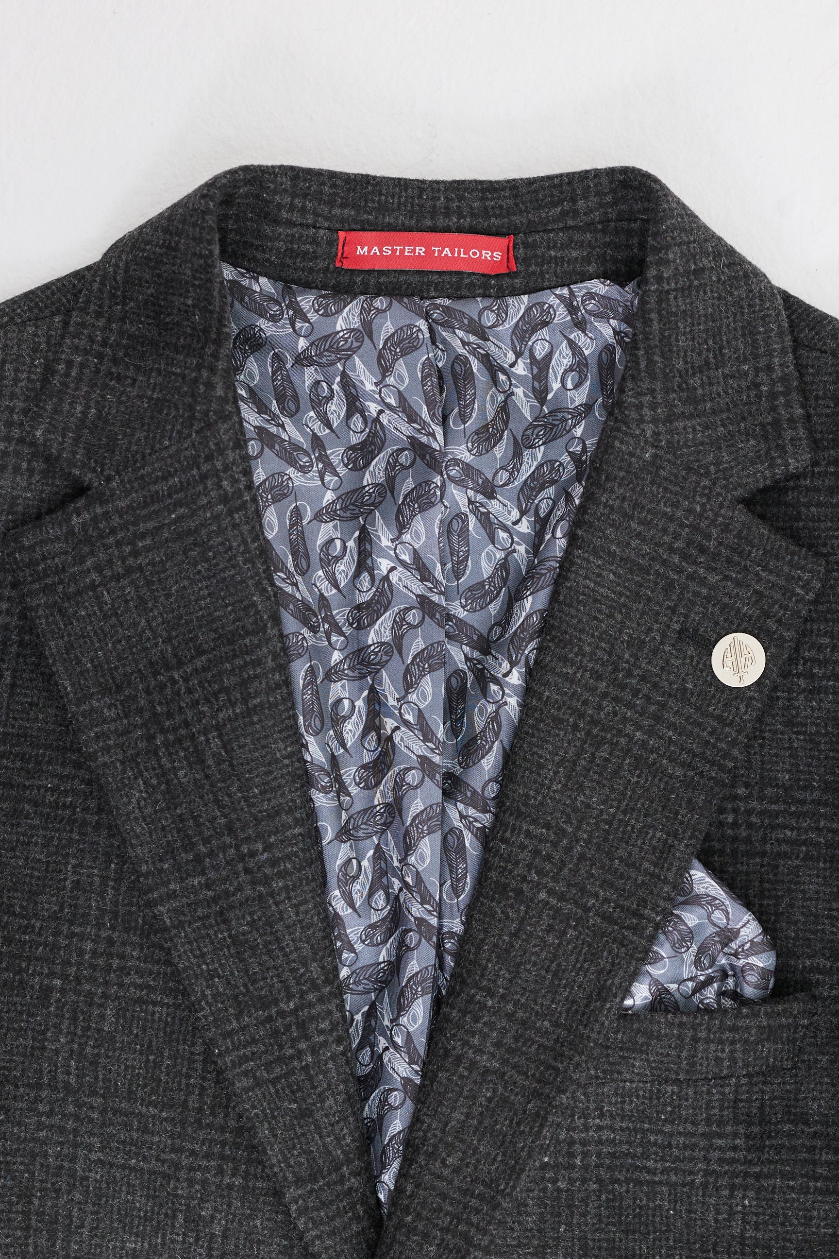 Costume trois pièces pour homme à carreaux Prince de Galles noirs