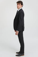 Paul Andrew Parker - Costume trois pièces noir pour homme, coupe ajustée, style classique de portier, pour deuil et funérailles