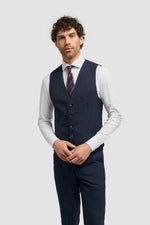 Gilet en tweed bleu marine pour homme Caridi