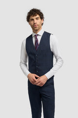 Gilet en tweed bleu marine pour homme Caridi
