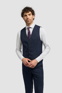 Gilet en tweed bleu marine pour homme Caridi