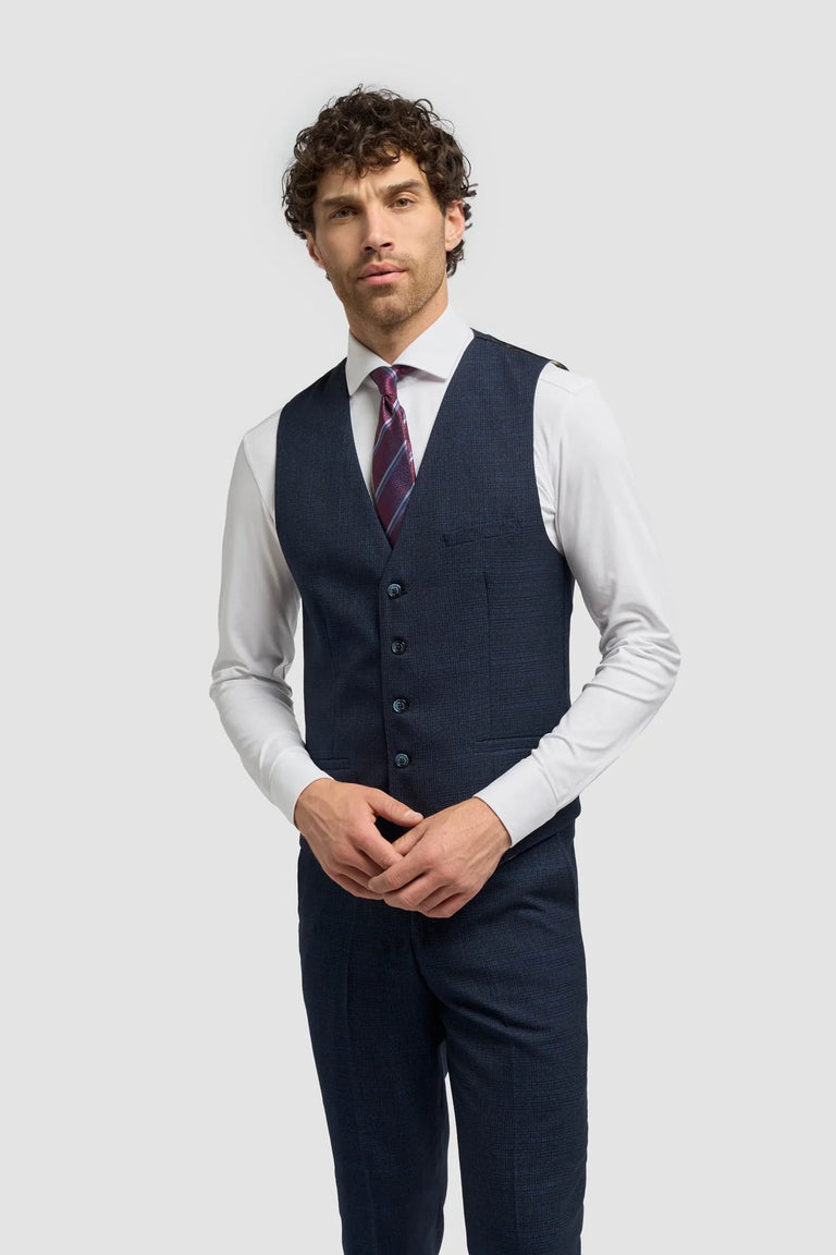 Gilet en tweed bleu marine pour homme Caridi