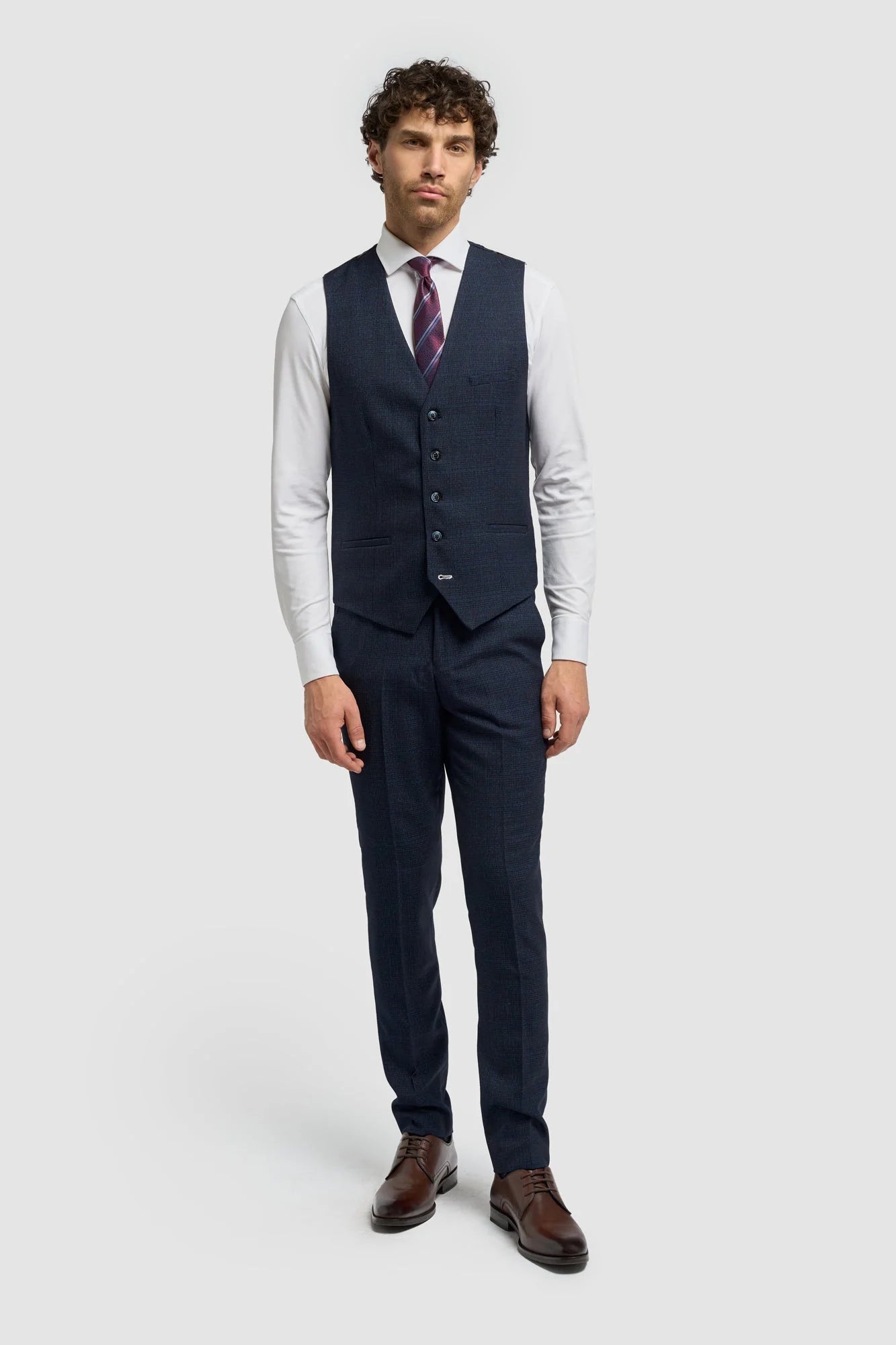 Gilet en tweed bleu marine pour homme Caridi