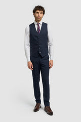 Gilet en tweed bleu marine pour homme Caridi
